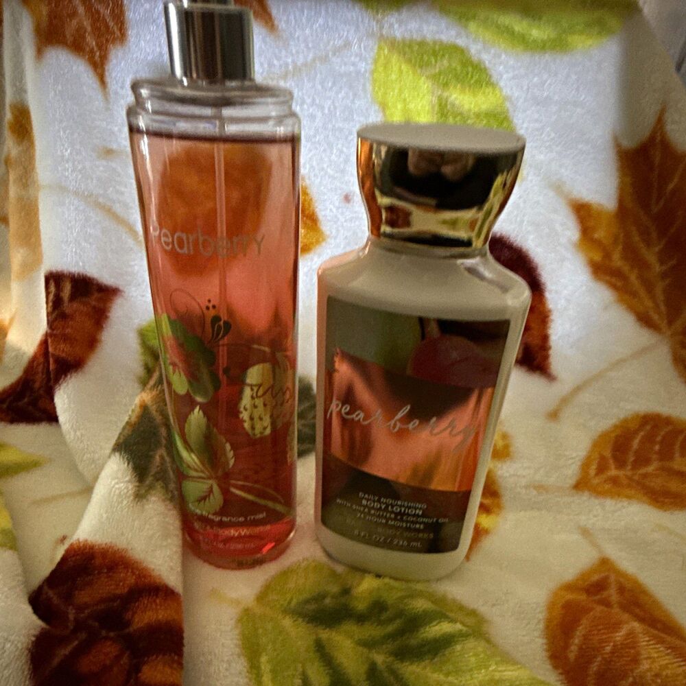 Bath & Body Works Pearberry Mist & Body Lotion Set Shea Vit E 8 fl oz